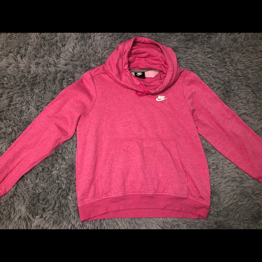 Hot pink turtleneck hoodie